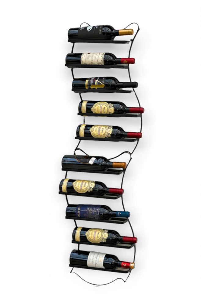 DanDiBo set of 2 wine racks metal black wall expandable for 10 bottles Lento bottle rack 96270 bottle rack wine bottle holder bottle holder