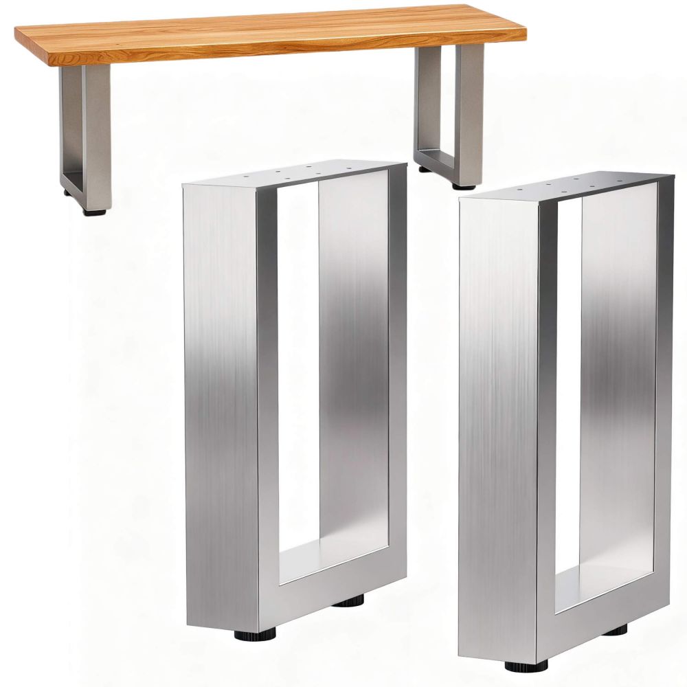 DanDiBo 2x Bench Frame Stainless Steel 43 x 30 cm Bench Legs Bench Feet 96675 Bench Runners Coffee Table Table Legs Frame