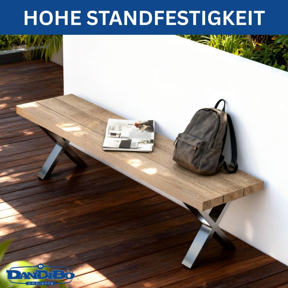 DanDiBo 2x Bankgestell Edelstahl 43 x 40 cm Bank Füße Bankbeine 96677 Bankkufen Couchtisch Tisch Beine Tischgestell