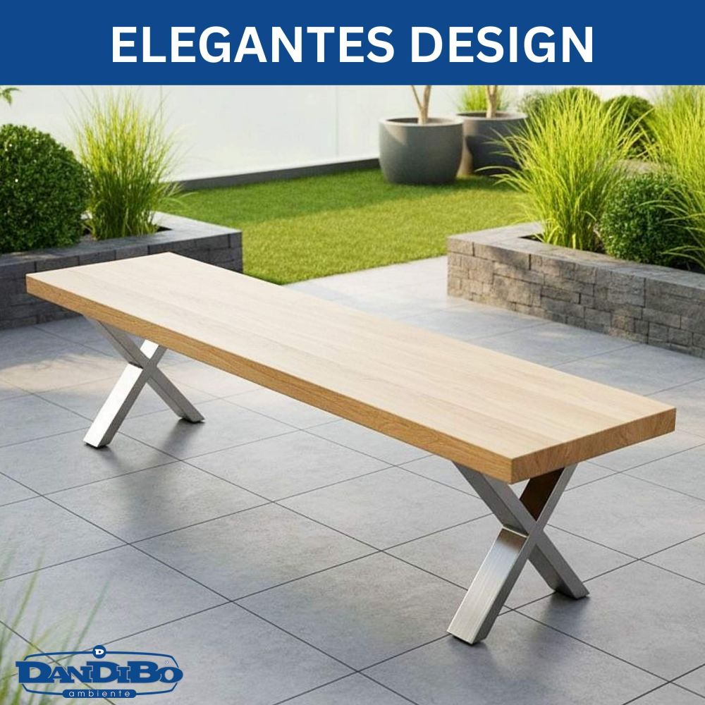 DanDiBo 2x Bankgestell Edelstahl 43 x 40 cm Bank Füße Bankbeine 96677 Bankkufen Couchtisch Tisch Beine Tischgestell