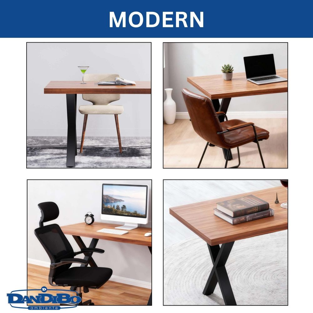 DanDiBo 2x Bankgestell Metall Schwarz 43 x 40 cm Bank Füße Bankbeine 96666 Bankkufen Couchtisch Tisch Beine Tischgestell