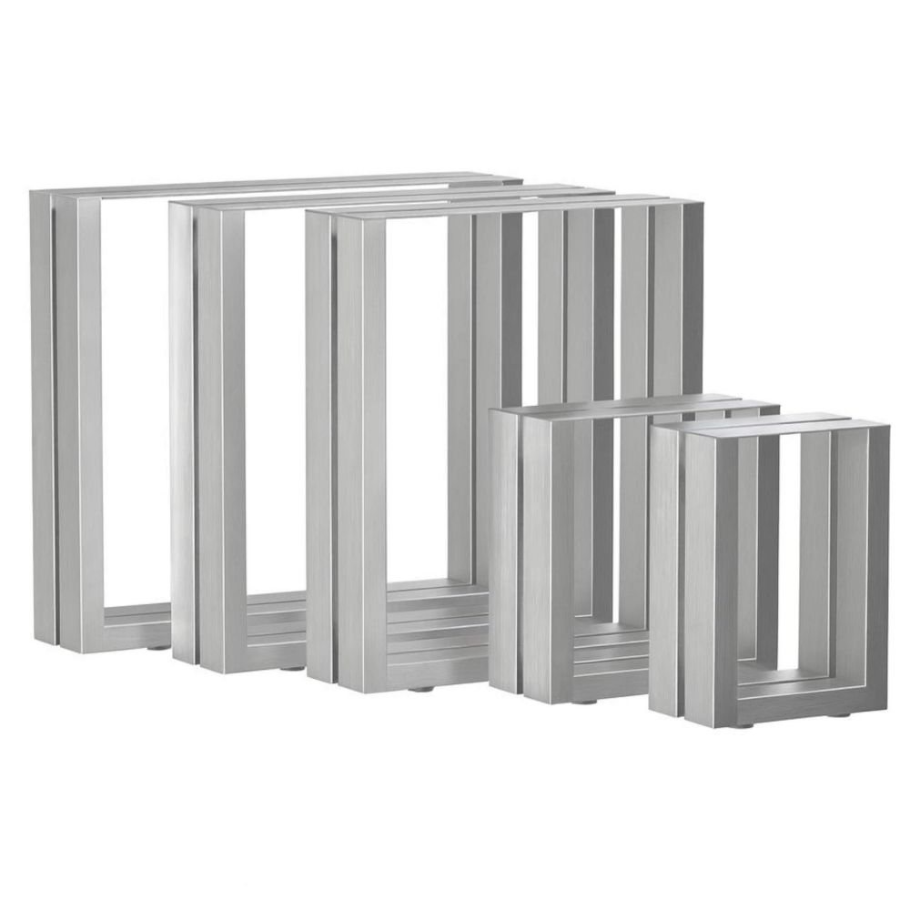 DanDiBo 2x Bankgestell Edelstahl 43 x 40 cm Bank Füße Bankbeine 96674 Bankkufen Couchtisch Tisch Beine Tischgestell