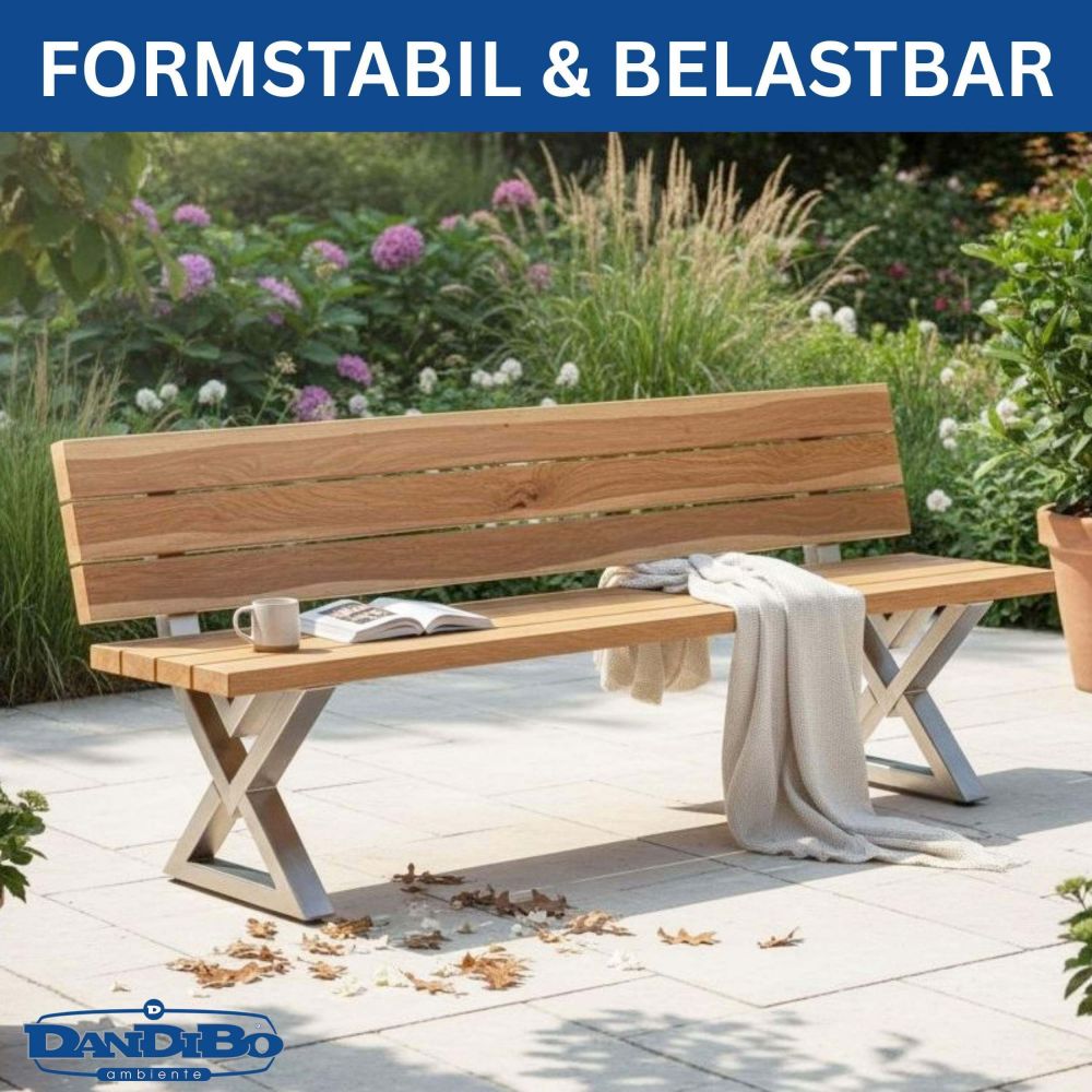 DanDiBo 2x Bankgestell mit Lehne Edelstahl Set DIY Bank Füße Bankkufen Bankbeine 96680 Sitzgestell für Gartenbank Robust Stabil