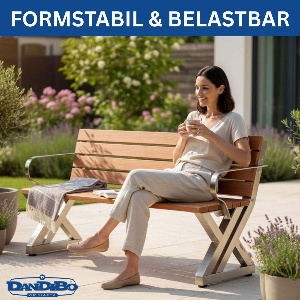 DanDiBo 2x Bankgestell mit Lehne Edelstahl Set DIY Bank Füße Bankkufen Bankbeine 96681 Sitzgestell für Gartenbank Robust Stabil