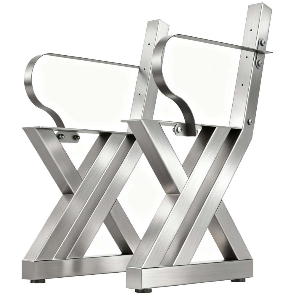 DanDiBo 2x Bankgestell mit Lehne Edelstahl Set DIY Bank Füße Bankkufen Bankbeine 96681 Sitzgestell für Gartenbank Robust Stabil