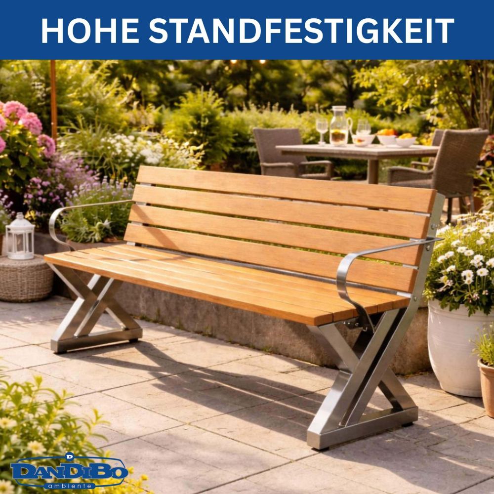 DanDiBo 2x Bankgestell mit Lehne Edelstahl Set DIY Bank Füße Bankkufen Bankbeine 96681 Sitzgestell für Gartenbank Robust Stabil