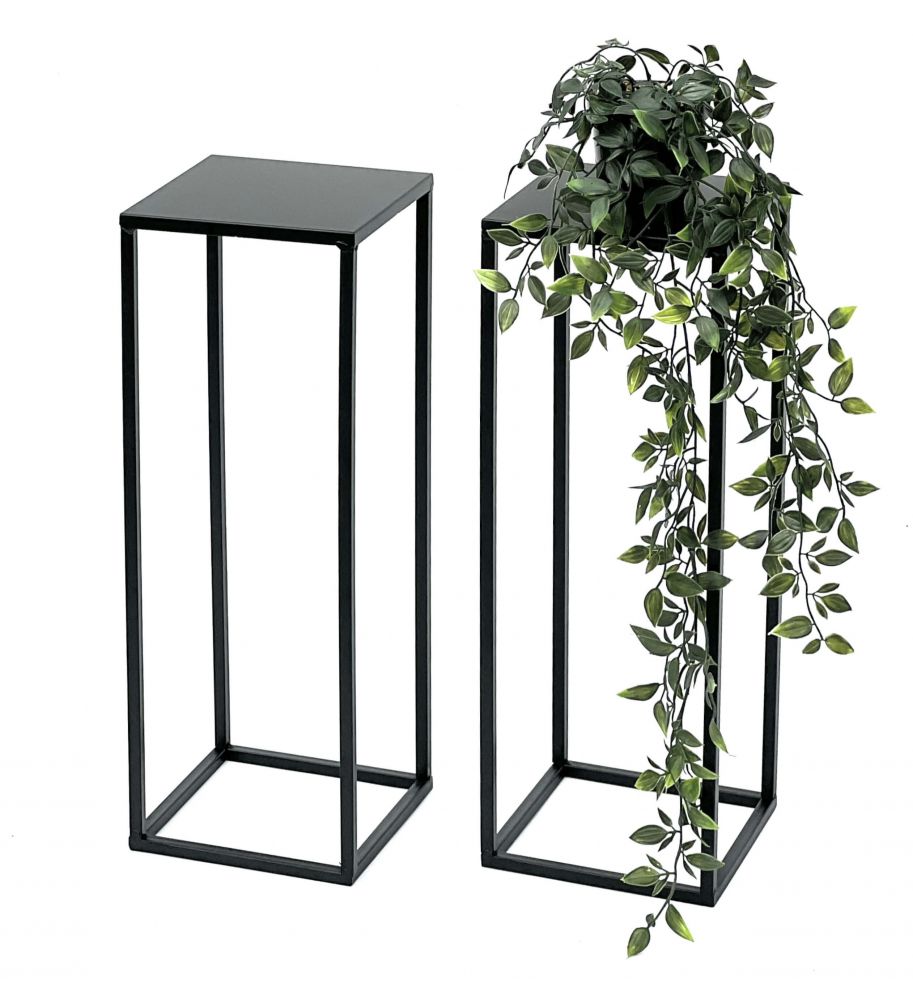 2x DanDiBo Flower Stool Metal Black 50 cm Flower Stand 96315 S Side Table Flower Column Modern Plant Stand Plant Stool