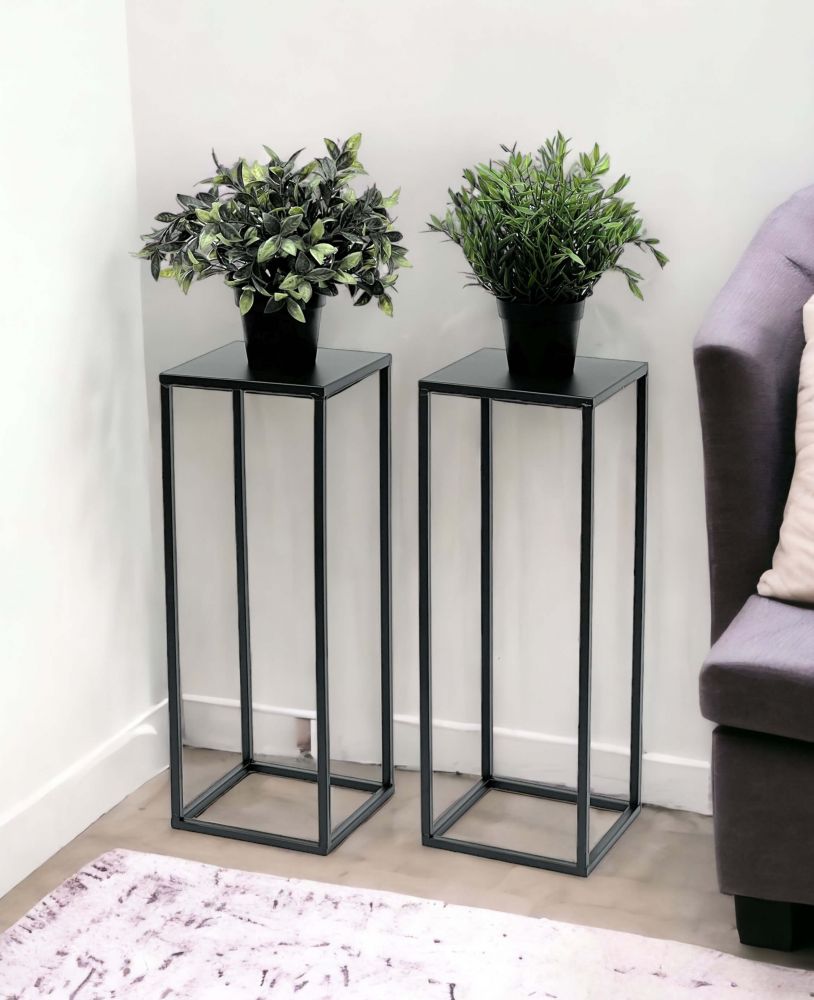 2x DanDiBo Flower Stool Metal Black 50 cm Flower Stand 96315 S Side Table Flower Column Modern Plant Stand Plant Stool