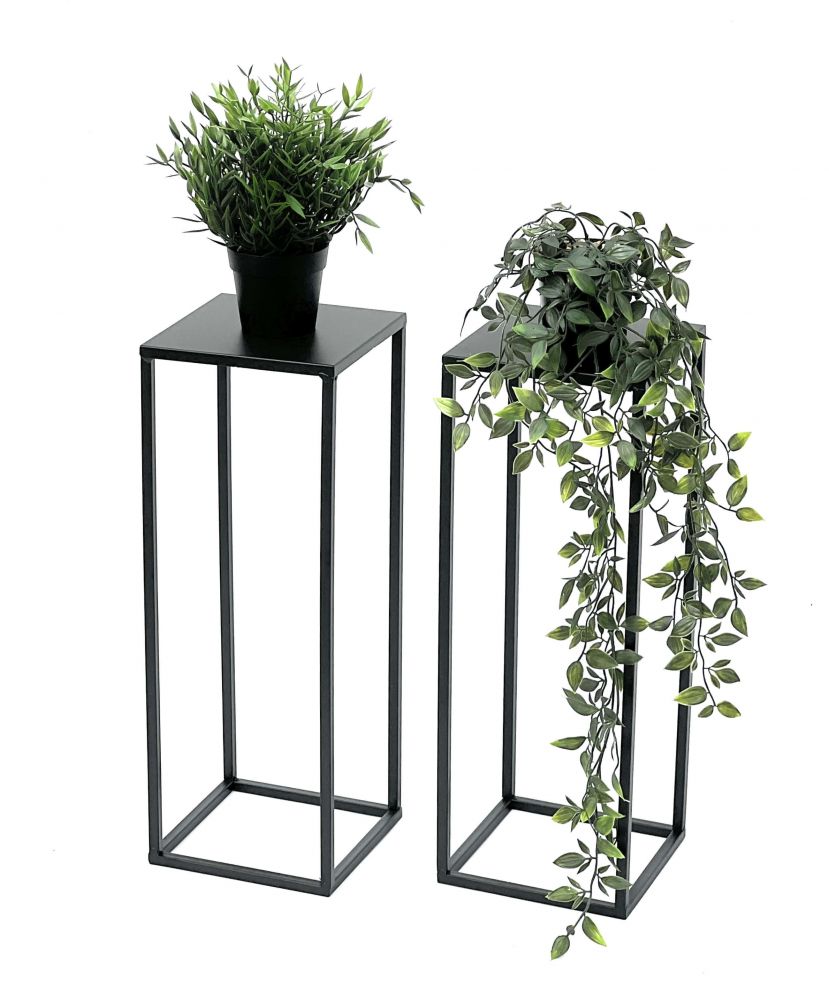 2x DanDiBo Flower Stool Metal Black 50 cm Flower Stand 96315 S Side Table Flower Column Modern Plant Stand Plant Stool