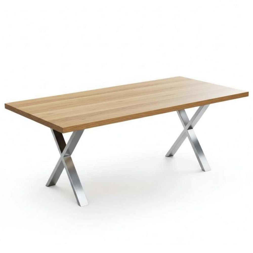 DanDiBo 2x Stainless Steel Table Legs 72 x 60 cm Table Frame Height Adjustable 96676 Table Feet Furniture Legs Table Runners Dining Table Legs