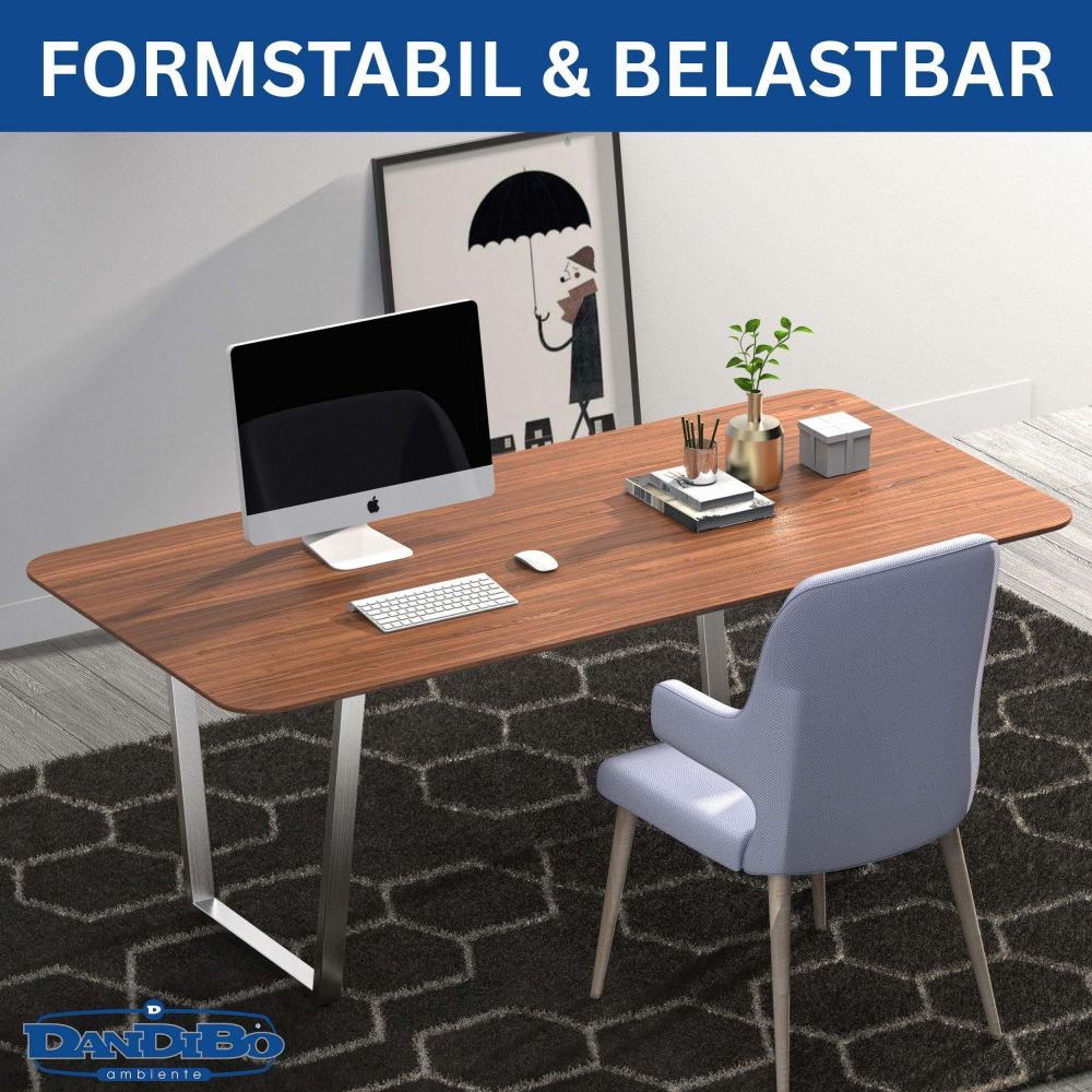 DanDiBo 2x Tischbeine Edelstahl 72 x 72 cm Tischgestell Höhenverstellbar 96679 Tischfüße Möbelfüße Tischkufen Esstisch Beine