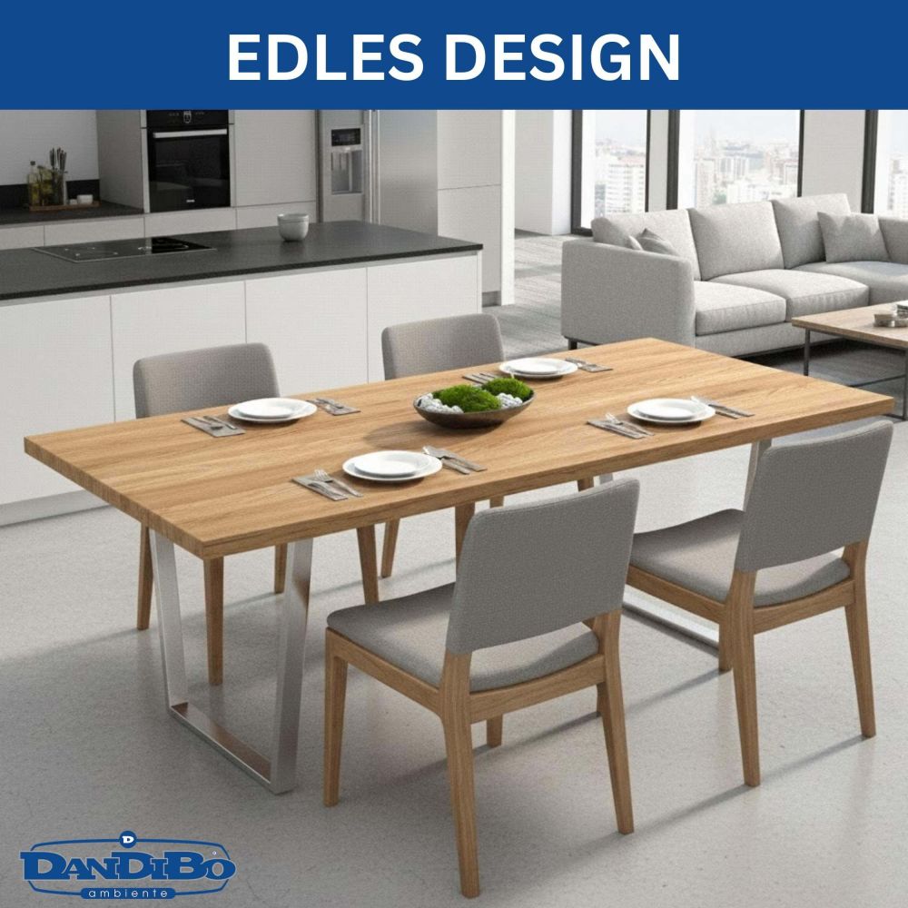 DanDiBo 2x Tischbeine Edelstahl 72 x 72 cm Tischgestell Höhenverstellbar 96679 Tischfüße Möbelfüße Tischkufen Esstisch Beine