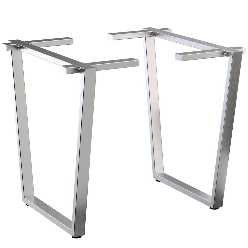 DanDiBo 2x Tischbeine Edelstahl 72 x 72 cm Tischgestell Höhenverstellbar 96679 Tischfüße Möbelfüße Tischkufen Esstisch Beine