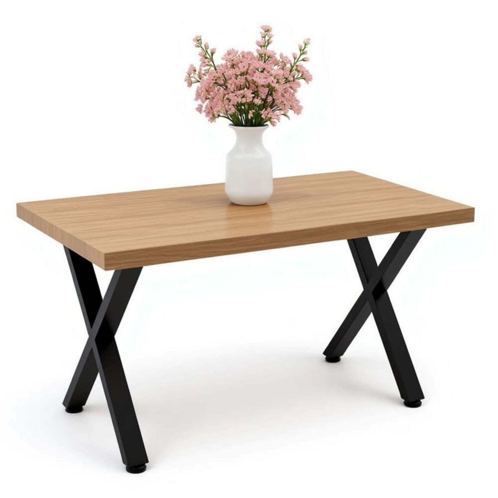 DanDiBo 2x Tischbeine Metall Schwarz 60 x 72 cm Tischgestell Höhenverstellbar 96665 Tischfüße Möbelfüße Tischkufen Esstisch Beine