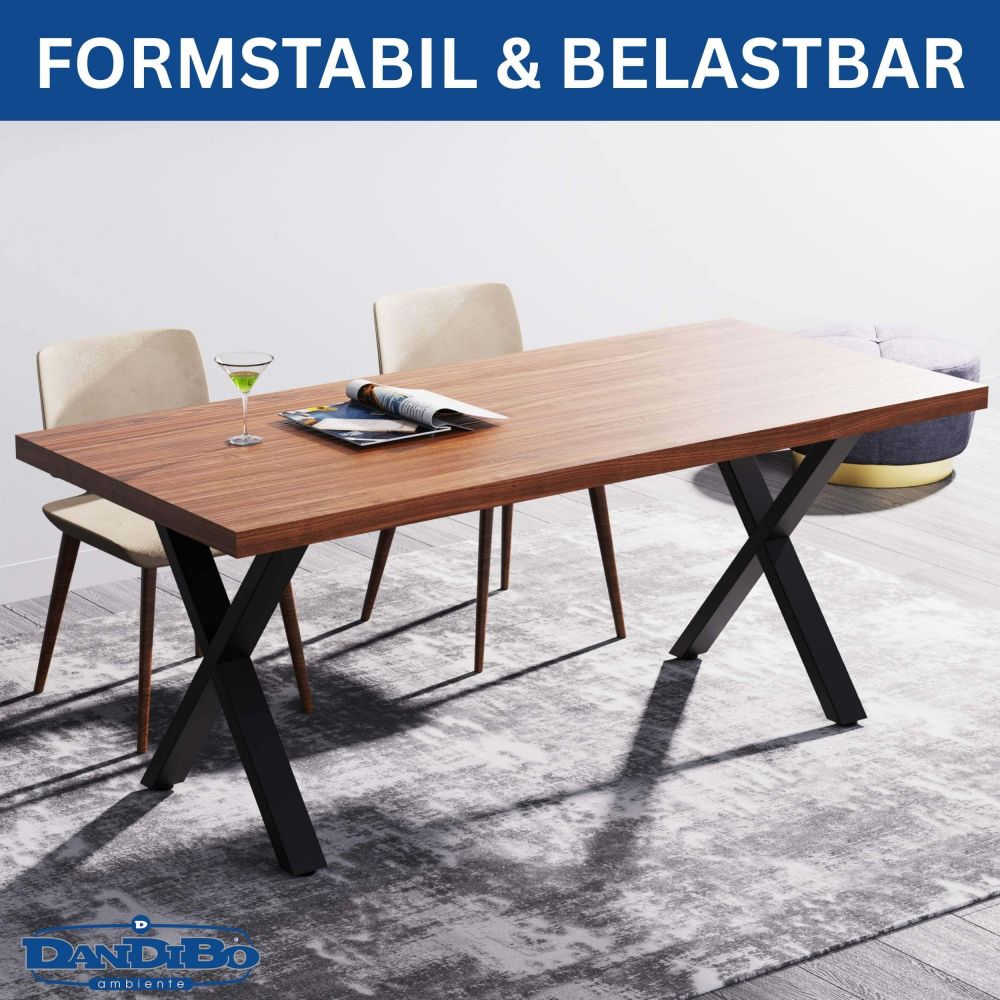 DanDiBo 2x Tischbeine Metall Schwarz 60 x 72 cm Tischgestell Höhenverstellbar 96665 Tischfüße Möbelfüße Tischkufen Esstisch Beine