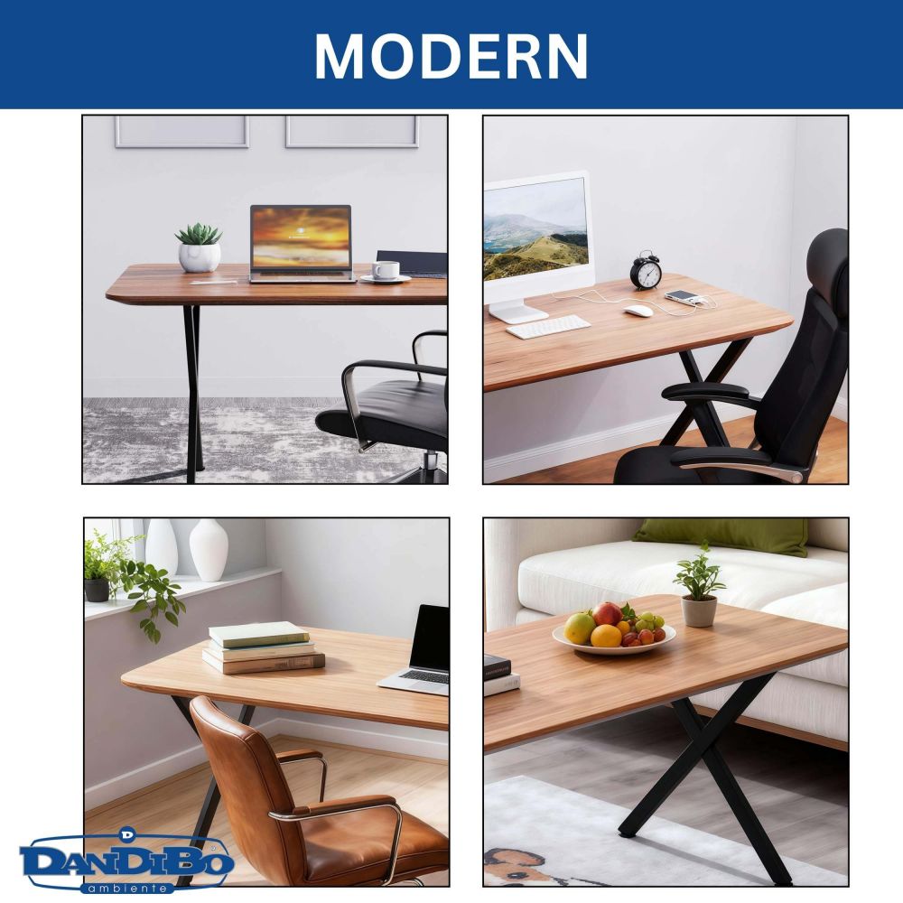 DanDiBo 2x Metal Table Legs Black 72 x 68 cm Table Frame Height Adjustable 96667 Table Legs Furniture Legs Table Runners Dining Table Legs