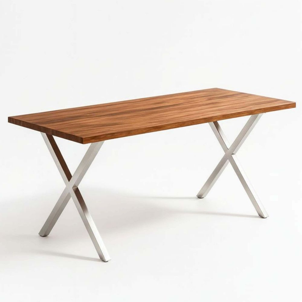 DanDiBo 2x Tischbeine Edelstahl 72 x 68 cm Tischgestell Höhenverstellbar 96678 Tischfüße Möbelfüße Tischkufen Esstisch Beine