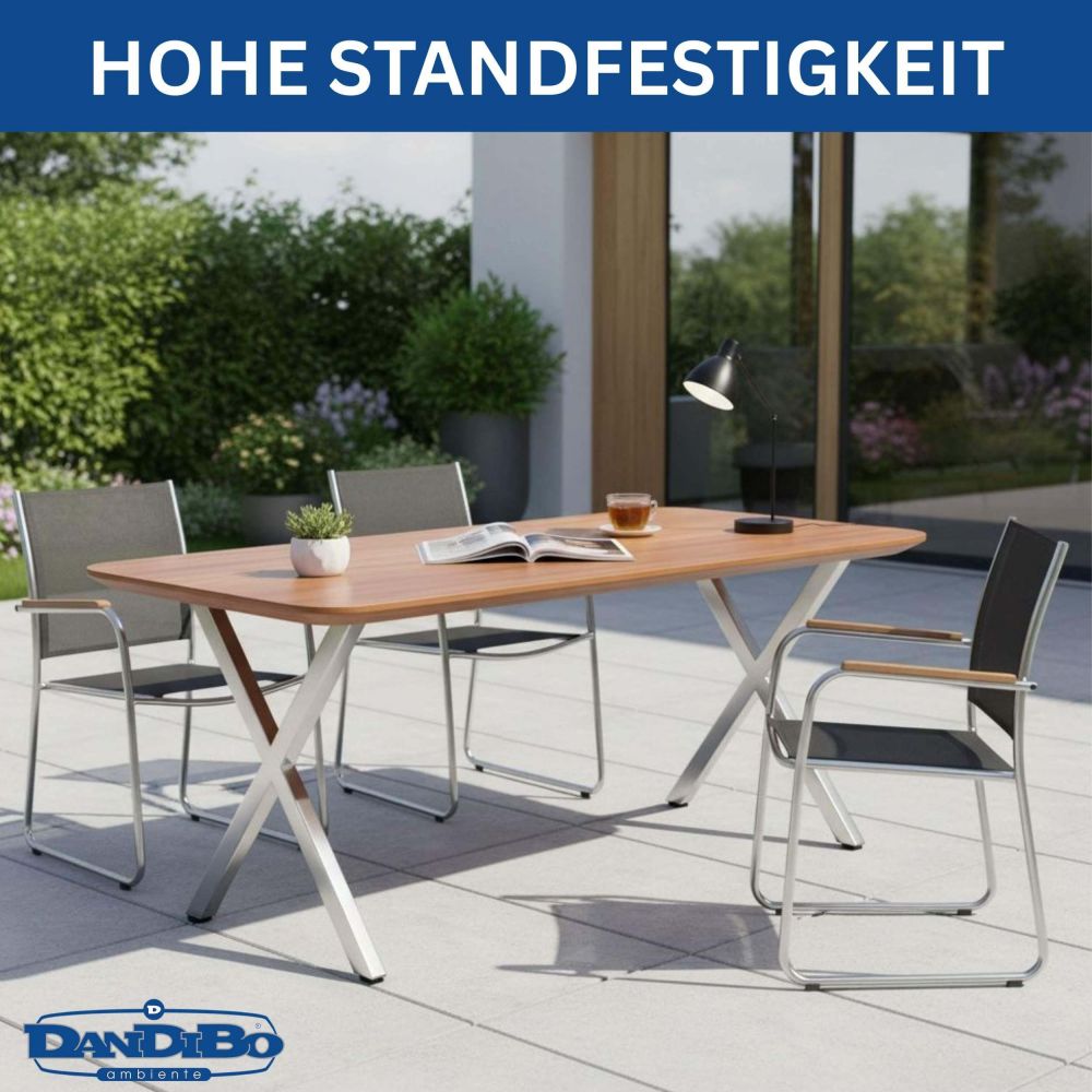 DanDiBo 2x Tischbeine Edelstahl 72 x 68 cm Tischgestell Höhenverstellbar 96678 Tischfüße Möbelfüße Tischkufen Esstisch Beine