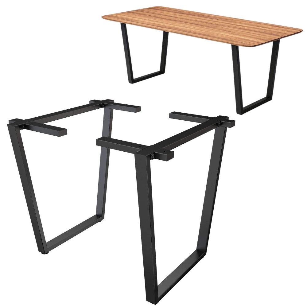 DanDiBo 2x Tischbeine Metall Schwarz 72 x 72 cm Tischgestell Höhenverstellbar 96668 Tischfüße Möbelfüße Tischkufen Esstisch Beine