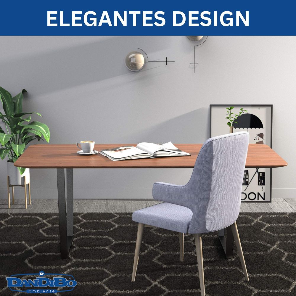 DanDiBo 2x Tischbeine Metall Schwarz 72 x 72 cm Tischgestell Höhenverstellbar 96668 Tischfüße Möbelfüße Tischkufen Esstisch Beine