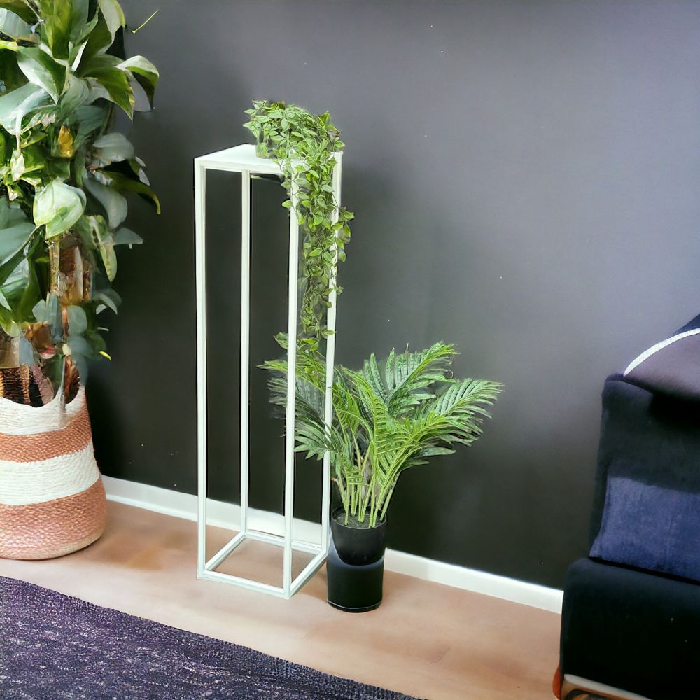 Flower Stool Metal Green Square Set of 3 Flower Stands 96007 Flower Column Modern Plant Stand Plant Stool Vintage