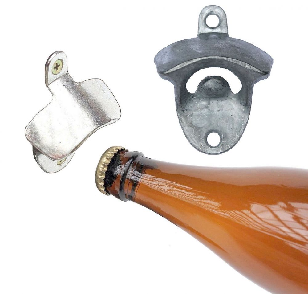DanDiBo 6 x Wandflaschenöffner Metall Flaschenöffner Bierflasche Bieröffner Wand Wandmontage Bier Anbau Öffner Pub Kneipe