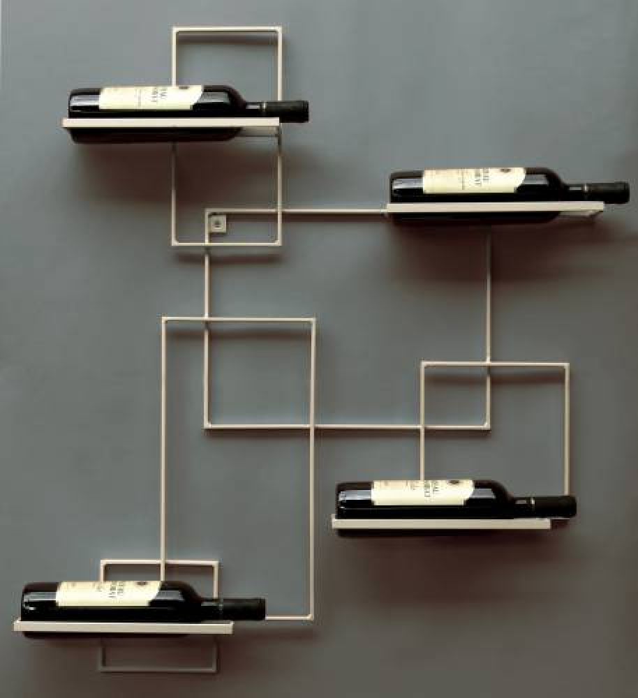 Weinregal "White Line" Flaschenständer Metall 90cm Flaschenhalte