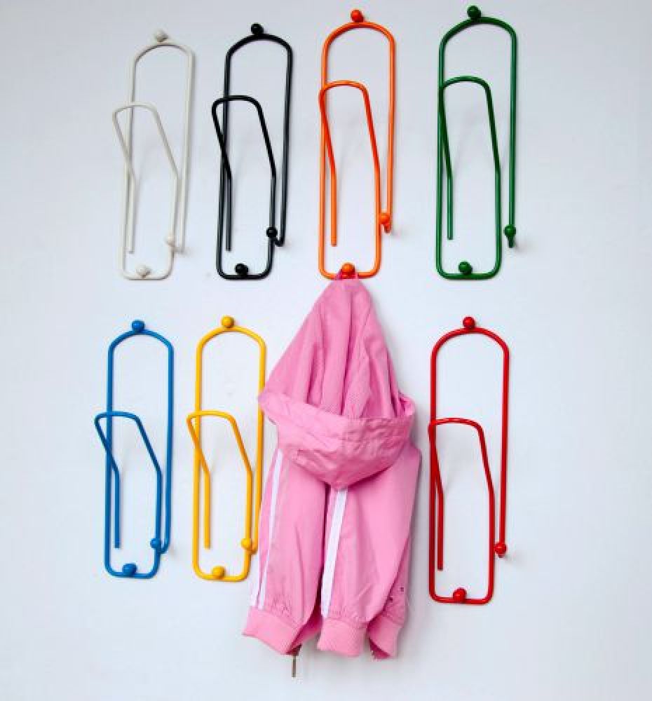 Uniquely designed coat hook "Paperclip" 32cm Wall mounted hook - Clip - Hook made of metal