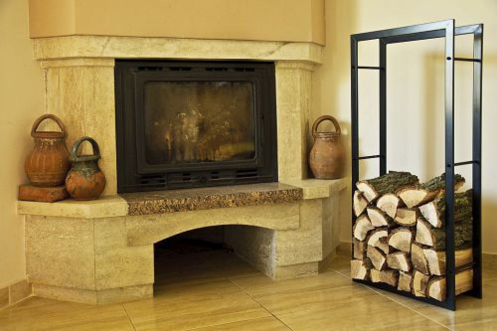 Firewood rack Firewood stand 100cm Black 80009 Basket for firewood Shelf for firewood Firewood holder Shelf
