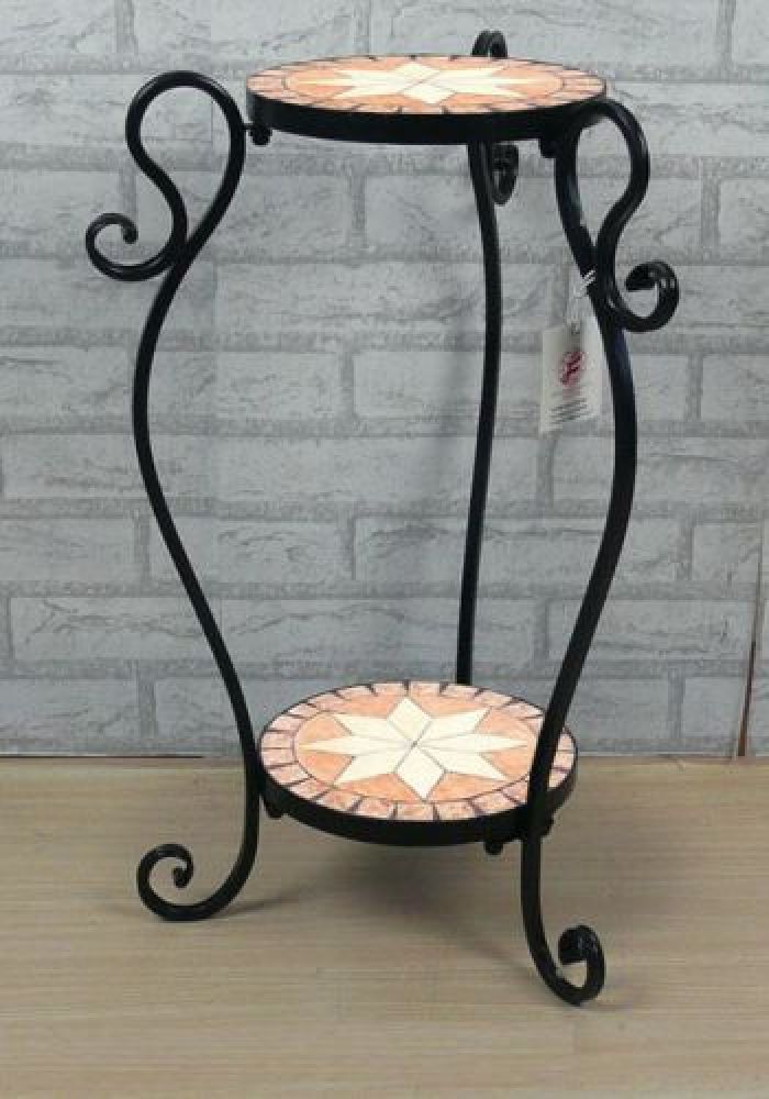 Blumenhocker Merano Mosaik 12019 Blumenständer H-61cm Hocker Pflanzenständer