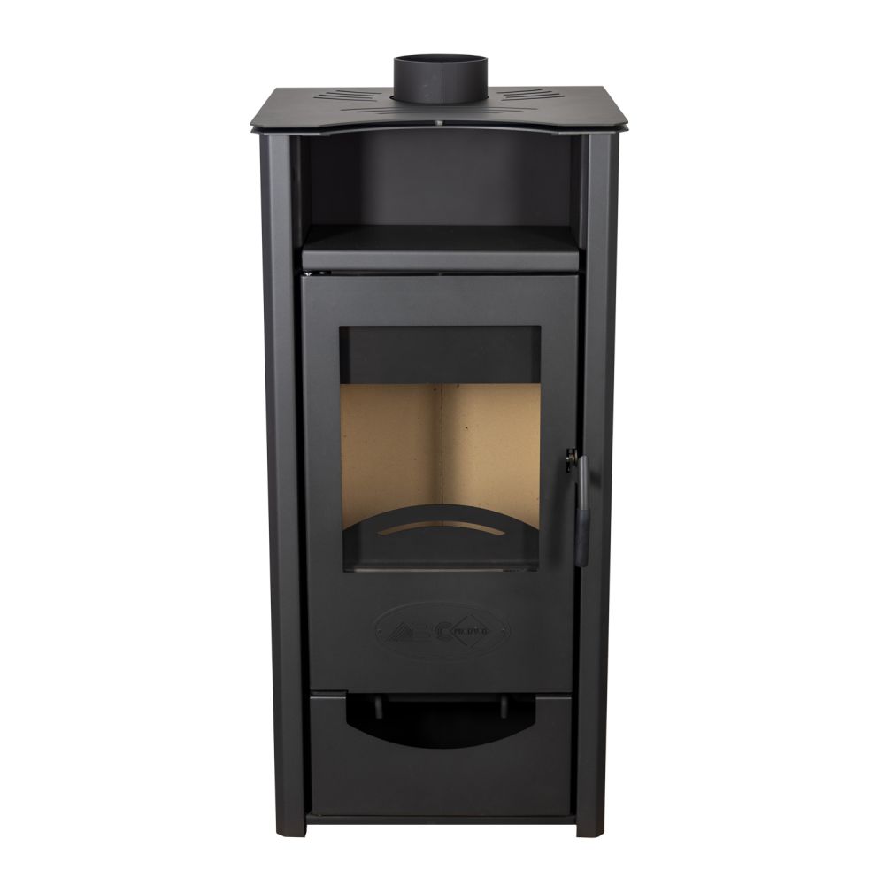 EEK A ABC Quadro Black wood-burning stove 9.5 kW with multiple occupancy Fireplace Stove Wood-burning stove Wood workshop stove Heating stove