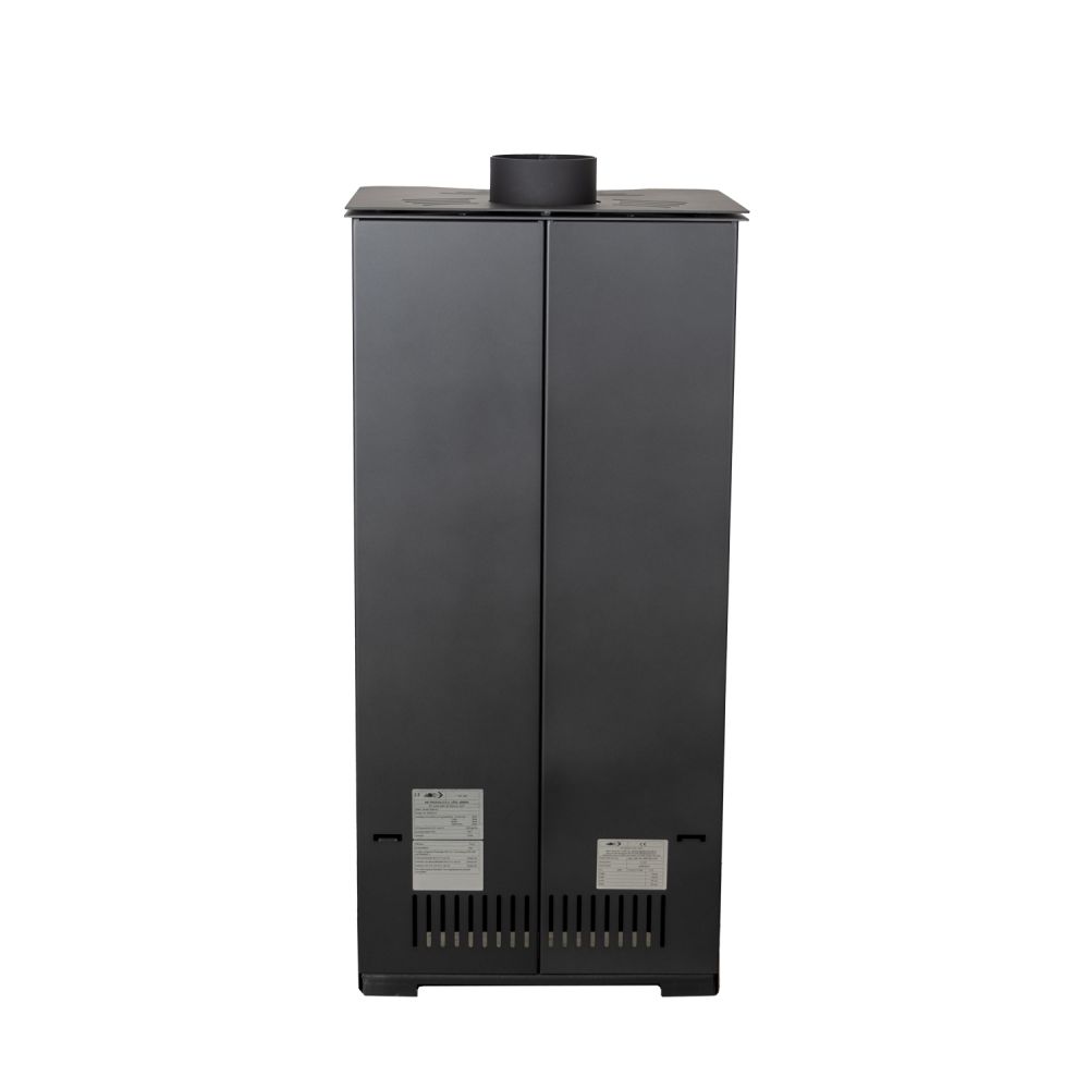 EEK A ABC Quadro Black wood-burning stove 9.5 kW with multiple occupancy Fireplace Stove Wood-burning stove Wood workshop stove Heating stove