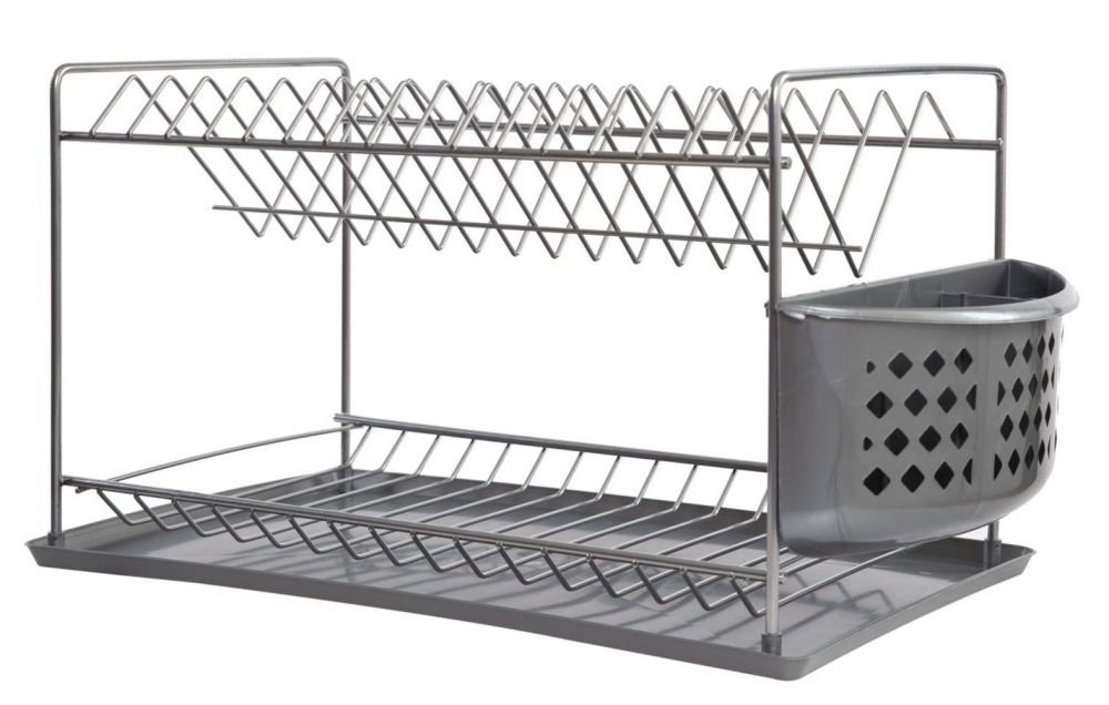 DanDiBo draining rack crockery 2 tiers draining rack 93870 draining basket draining rack draining tray dish drainer with coaster and cutlery basket