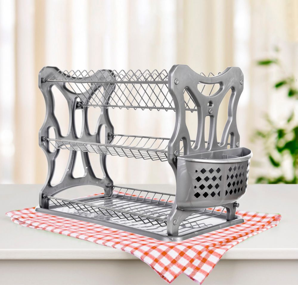 DanDiBo draining rack crockery 3 tiers draining rack 72434 draining basket draining rack draining tray dish drainer with trivet and cutlery basket