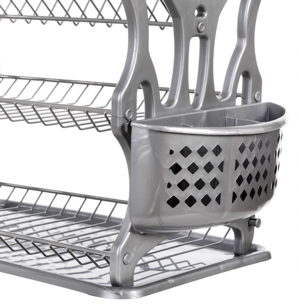 DanDiBo draining rack crockery 3 tiers draining rack 72434 draining basket draining rack draining tray dish drainer with trivet and cutlery basket