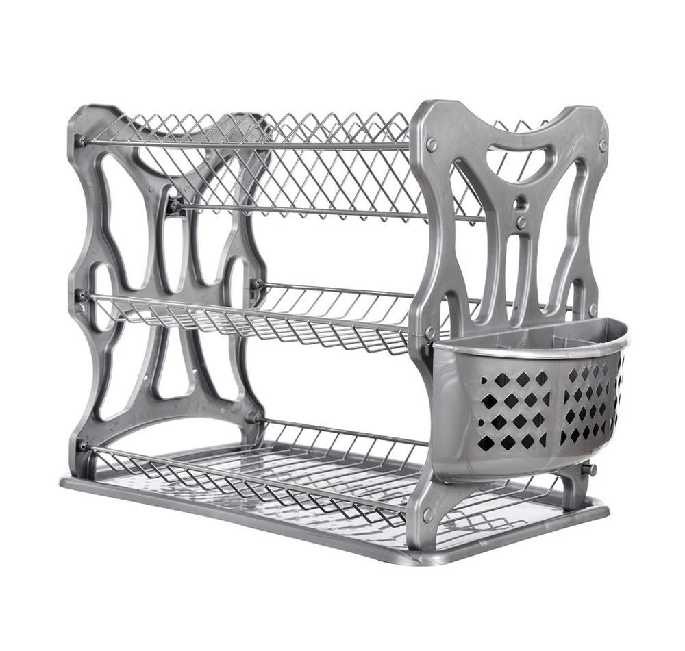 DanDiBo draining rack crockery 3 tiers draining rack 72434 draining basket draining rack draining tray dish drainer with trivet and cutlery basket