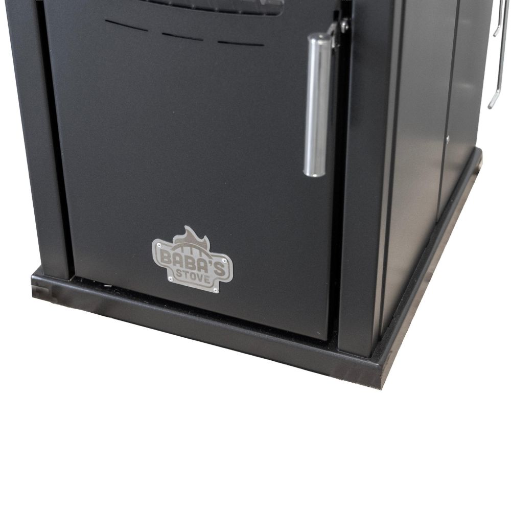 Babas Eco Hybridofen Pellets und Holz Kombiofen Kaminofen 8 kW Pelletofen ohne Strom Schwarz Holzofen Holz Ofen Kamin