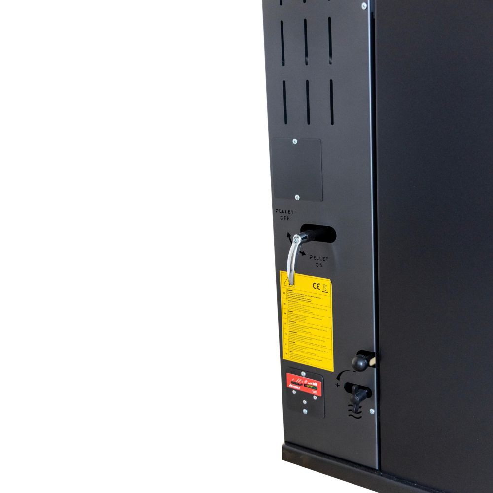 Babas Eco Hybridofen Pellets und Holz Kombiofen Kaminofen 8 kW Pelletofen ohne Strom Schwarz Holzofen Holz Ofen Kamin