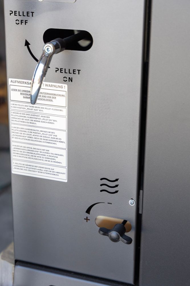 Babas Eco Hybridofen Pellets und Holz Kombiofen Kaminofen 8 kW Pelletofen ohne Strom Schwarz Holzofen Holz Ofen Kamin