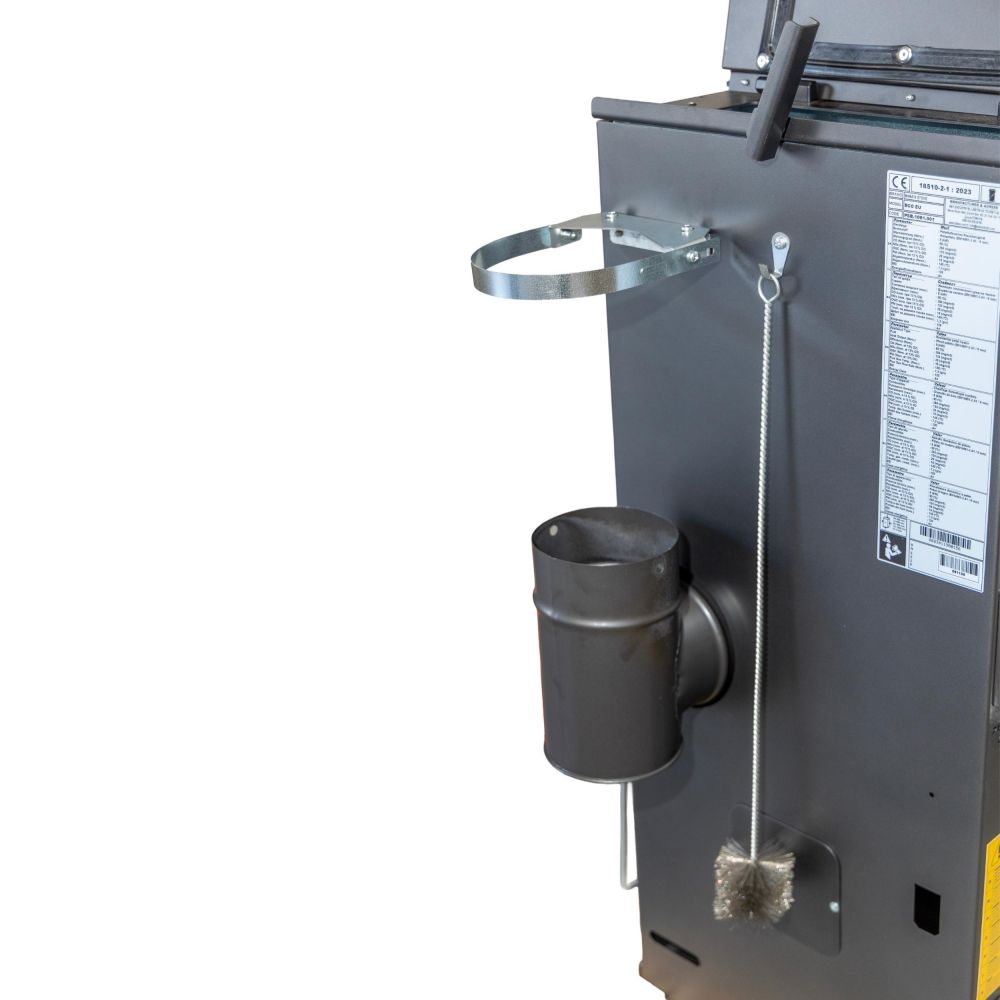 Babas Eco Hybridofen Pellets und Holz Kombiofen Kaminofen 8 kW Pelletofen ohne Strom Schwarz Holzofen Holz Ofen Kamin