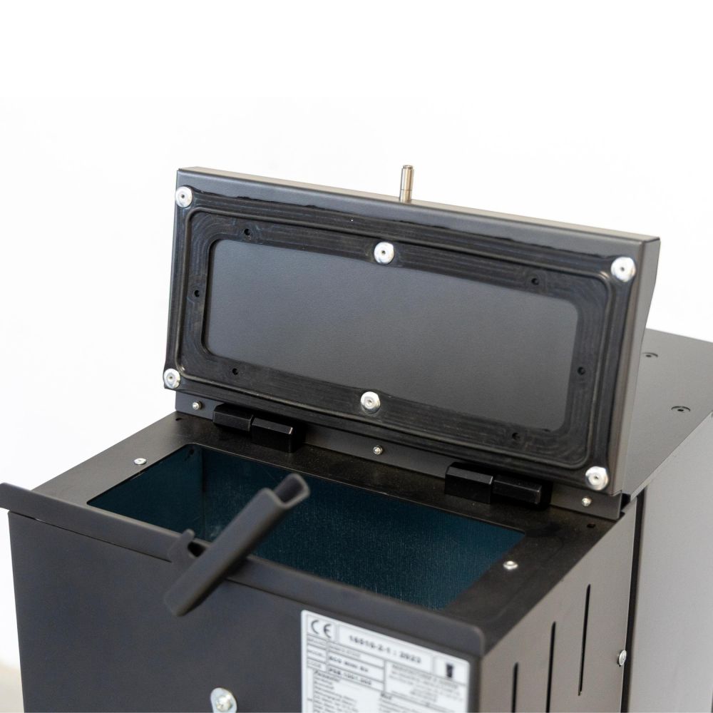 Babas Eco Mini Hybridofen Pellets und Holz Kombiofen Kaminofen 8 kW Pelletofen ohne Strom Schwarz Holzofen Holz Ofen Kamin