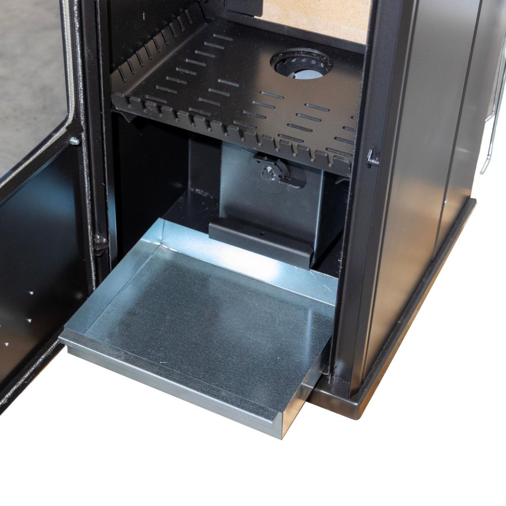 Babas Gold Hybridofen Pellets und Holz Kombiofen Kaminofen mit Backfach 12 kW Schwarz Holzofen Holz Ofen Kamin