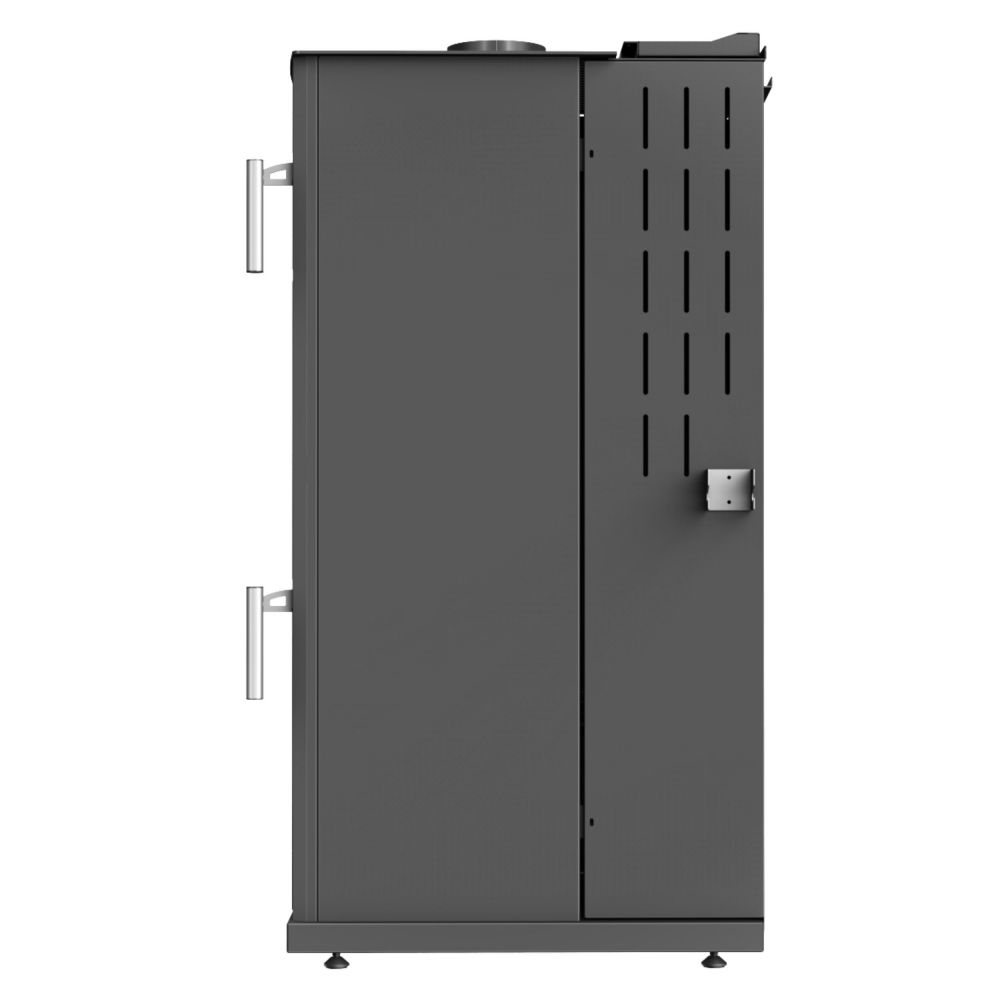 Babas Gold Hybridofen Pellets und Holz Kombiofen Kaminofen mit Backfach 12 kW Schwarz Holzofen Holz Ofen Kamin
