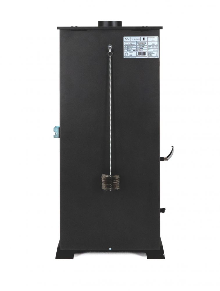 Babas Gold Hybridofen Pellets und Holz Kombiofen Kaminofen mit Backfach 12 kW Schwarz Holzofen Holz Ofen Kamin