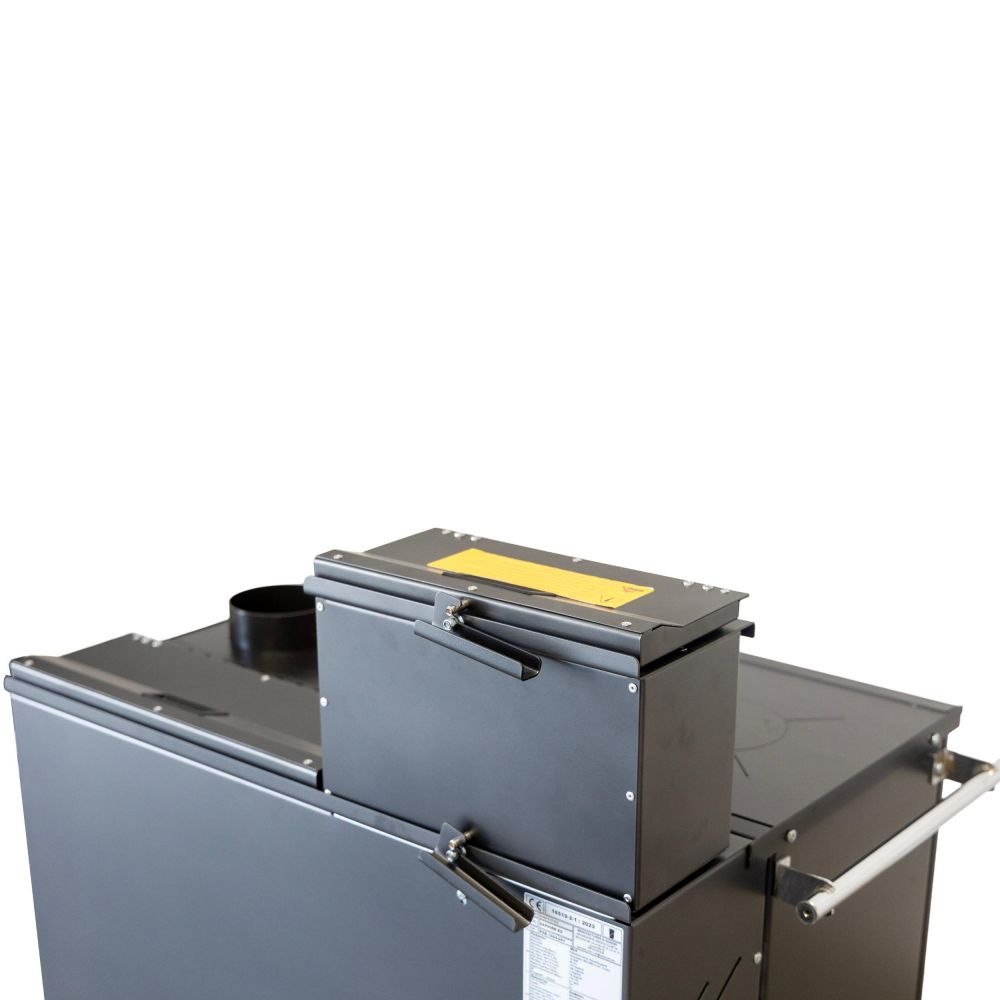 Babas Saphire Hybridofen Pellets und Holz Kombiofen Kaminofen mit Backfach und Herdplatte 10 kW Pelletofen ohne Strom Holzofen Holz Ofen Kamin