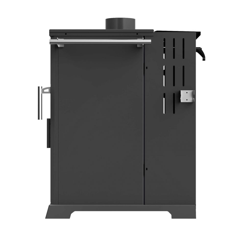 Babas Saphire Hybridofen Pellets und Holz Kombiofen Kaminofen mit Backfach und Herdplatte 10 kW Pelletofen ohne Strom Holzofen Holz Ofen Kamin