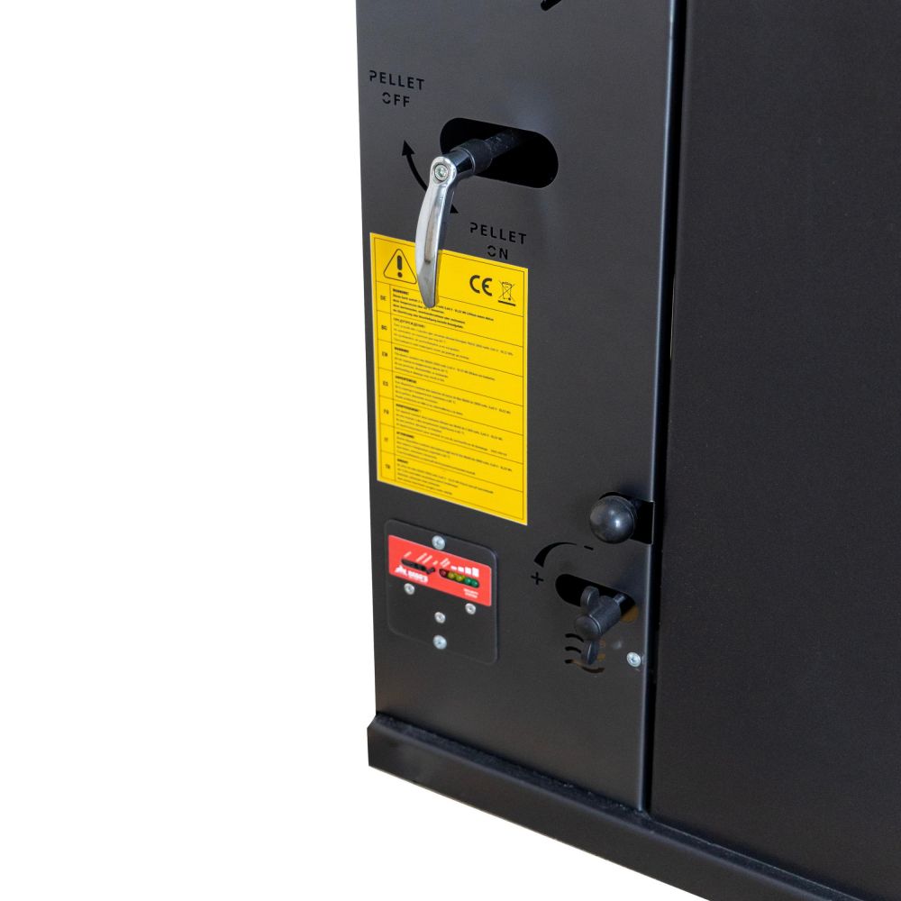 Babas Saphire Hybridofen Pellets und Holz Kombiofen Kaminofen mit Backfach und Herdplatte 10 kW Pelletofen ohne Strom Holzofen Holz Ofen Kamin