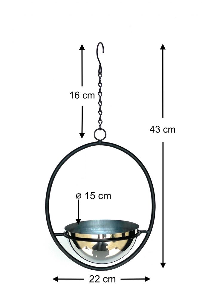 DanDiBo Blumenampel Innen Metall Wand Hängepflanzen 43 cm 96087 S mit Topf Silber Pflanzenhänger Blumenhänger Topfhänger Blumen Blumentopfhänger Hängetopf
