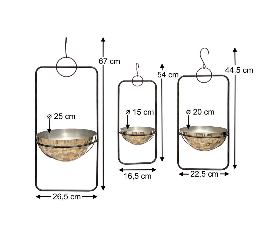 DanDiBo hanging basket indoor metal wall hanging plants 96083 set of 3 with pot silver plant hanger flower hanger pot hanger flowers flower pot hanger hanging pot