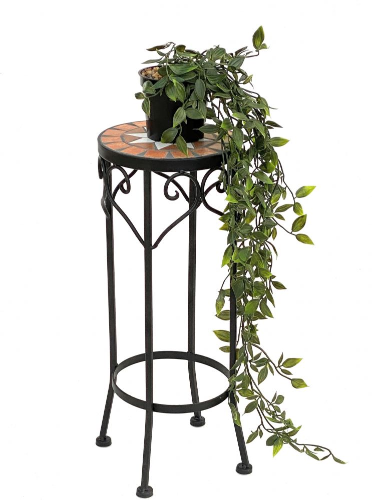 Blumenhocker Merano 46cm Mosaik 12011 Blumenständer Hocker Rund Beistelltisch